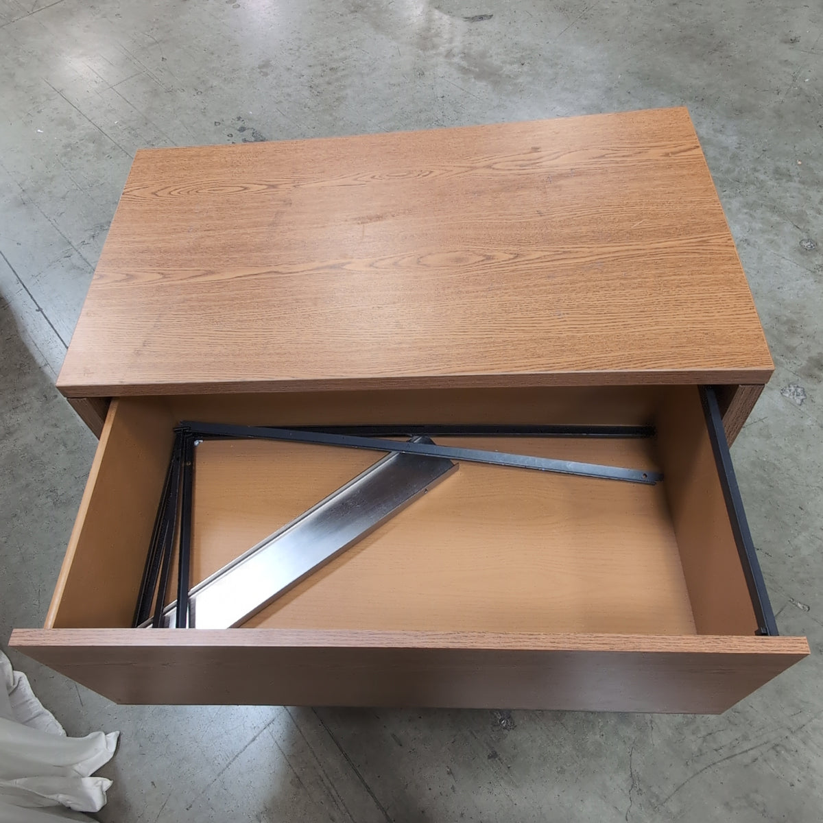 Medium Brown Two-Drawer Lateral File Cabinet