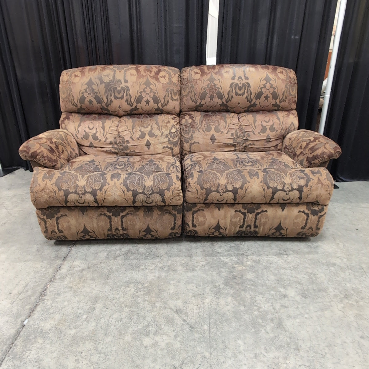 Brown Patterned Reclining Couch