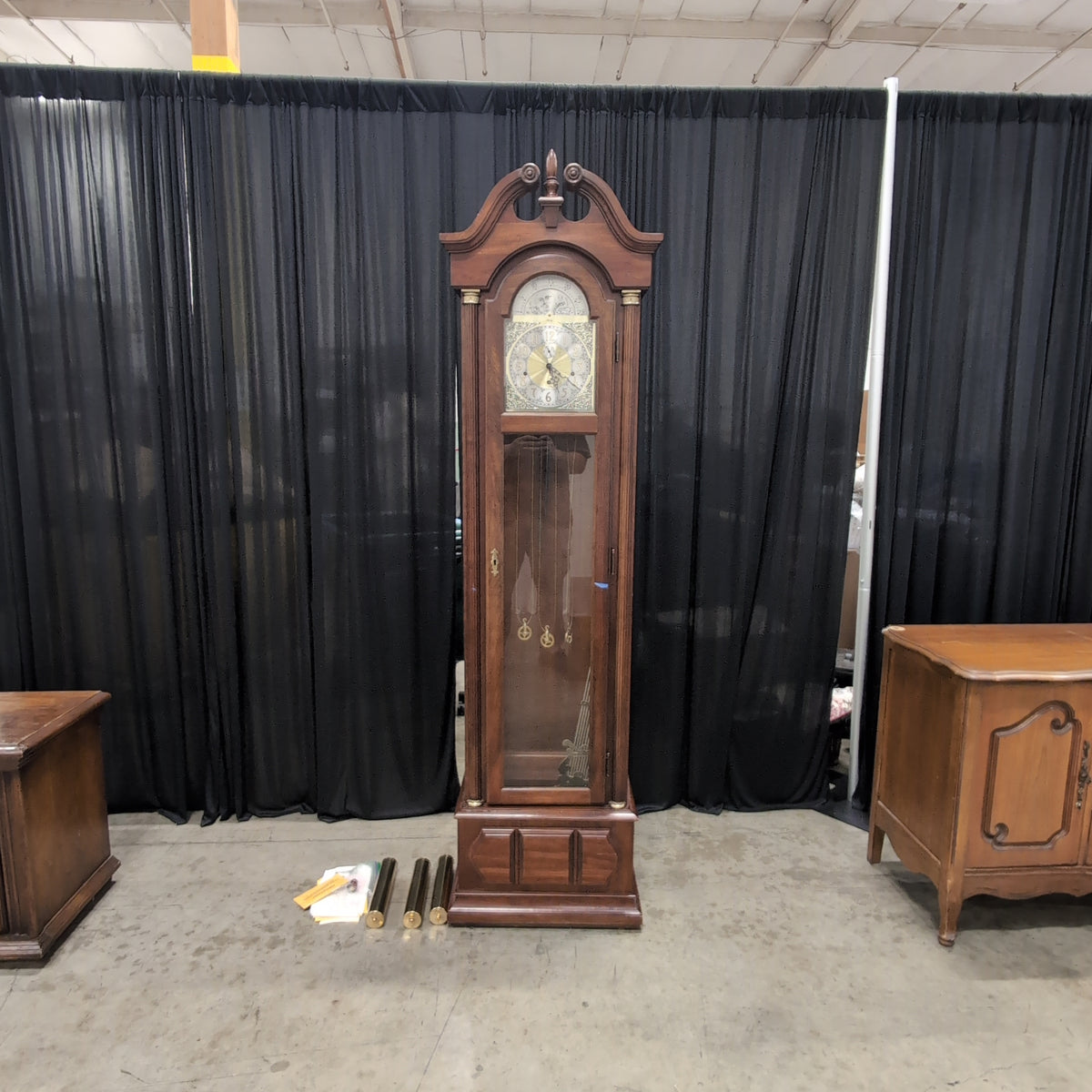Ridgeway Traditional Ornate Grandfather Clock in Dark Wood