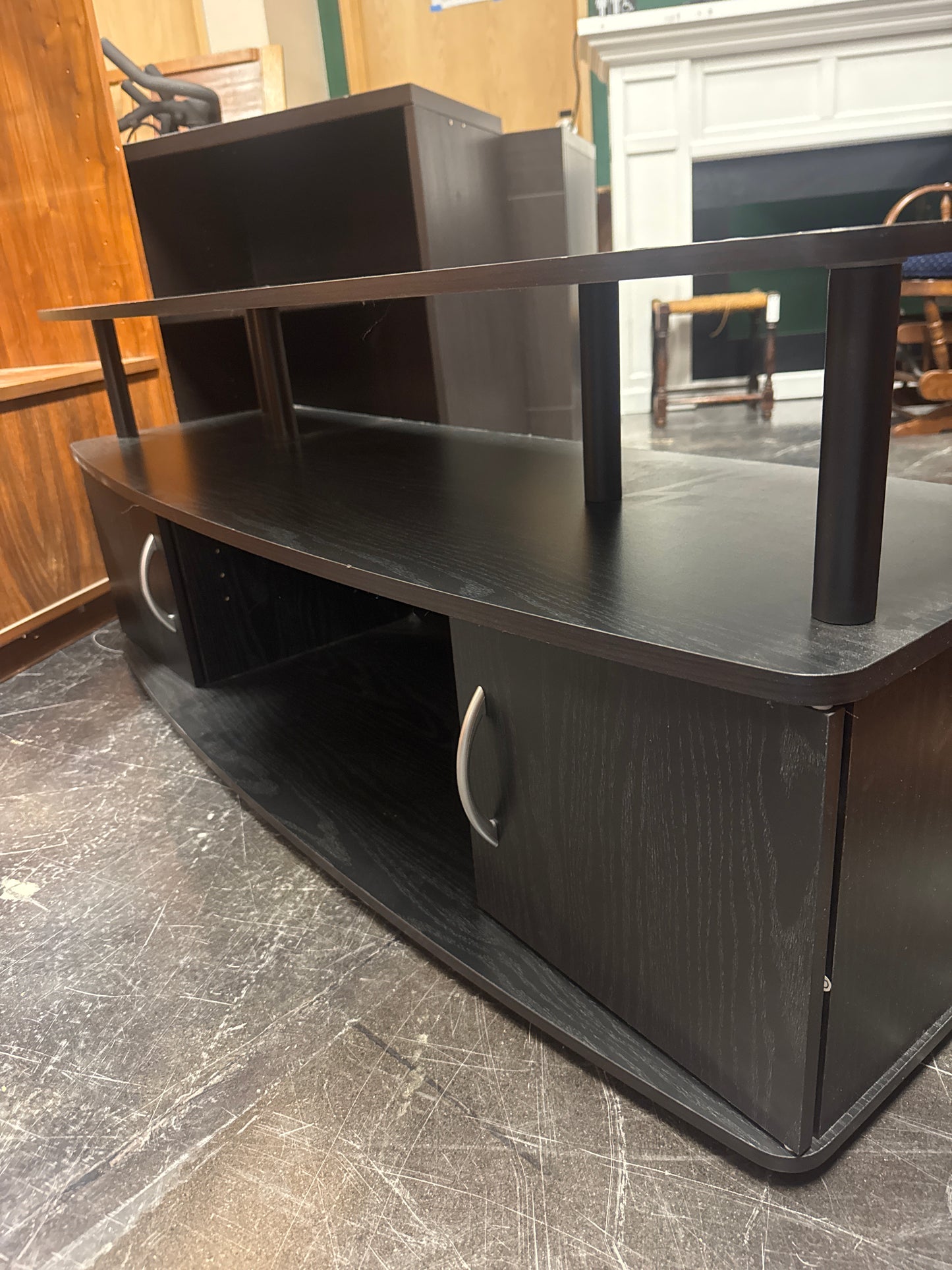 Black Corner TV Stand / Media Console