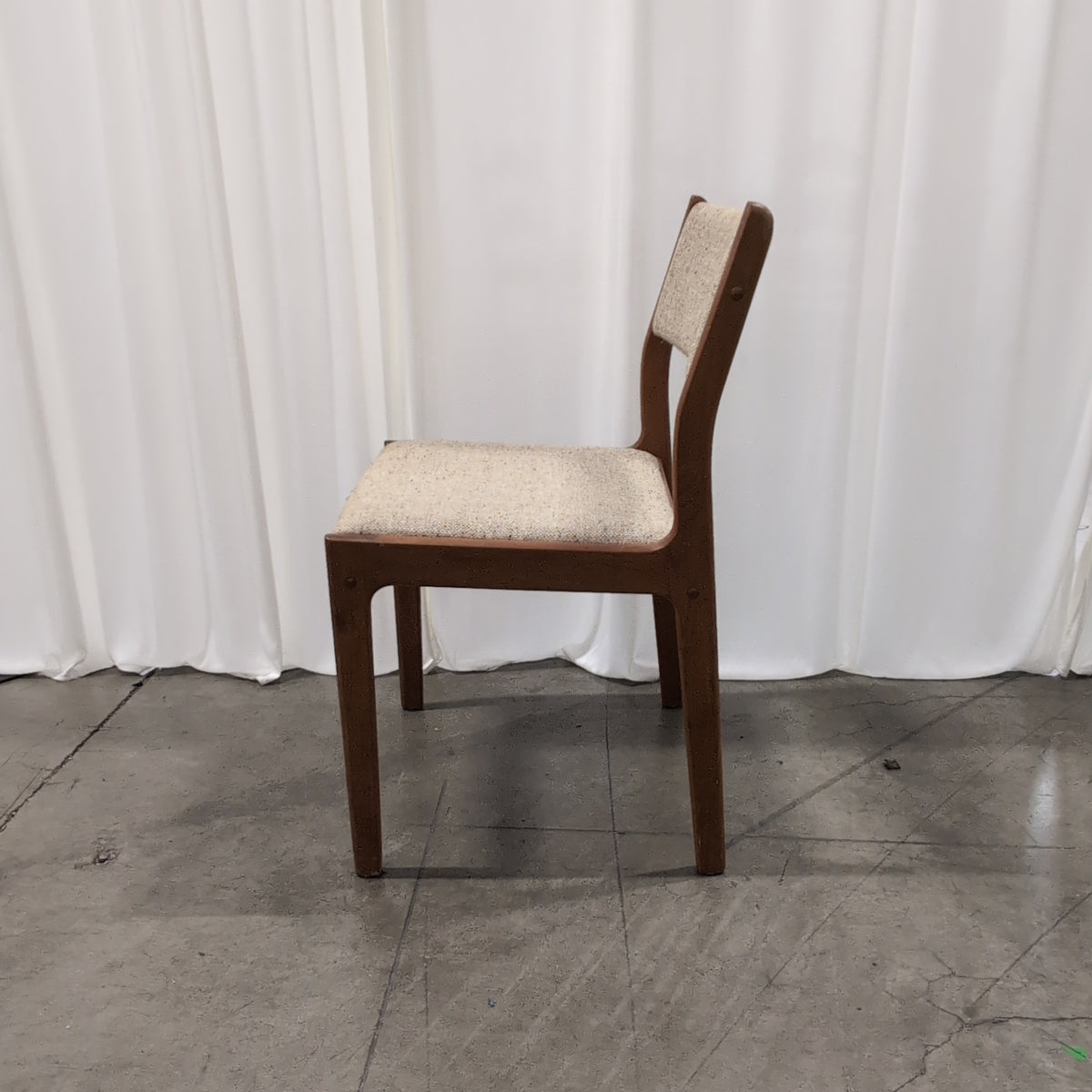 Mid-Century Modern Upholstered Dining Chair in Wood