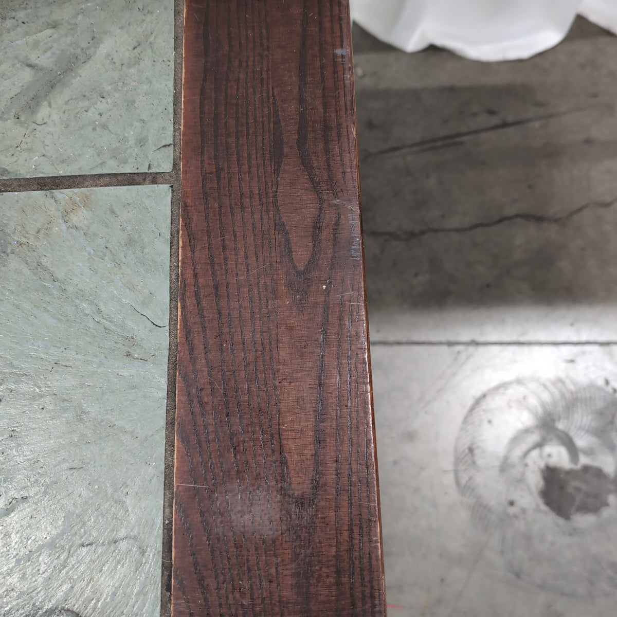 Dark Wood Rectangular Coffee Table with Tile Top