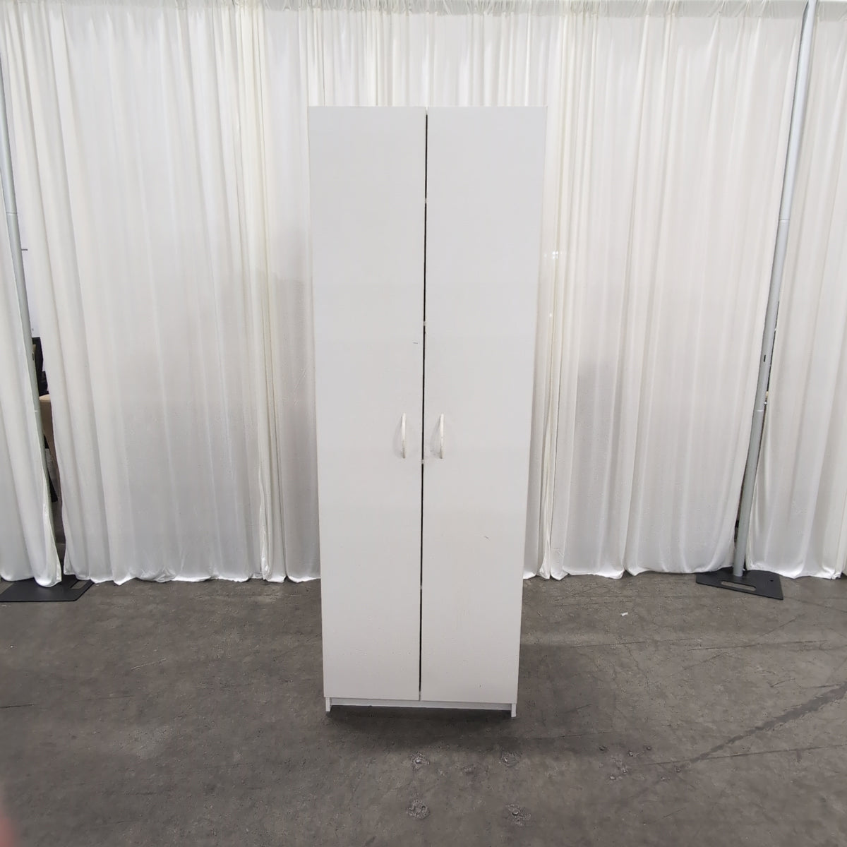 Modern White Two-Door Armoire
