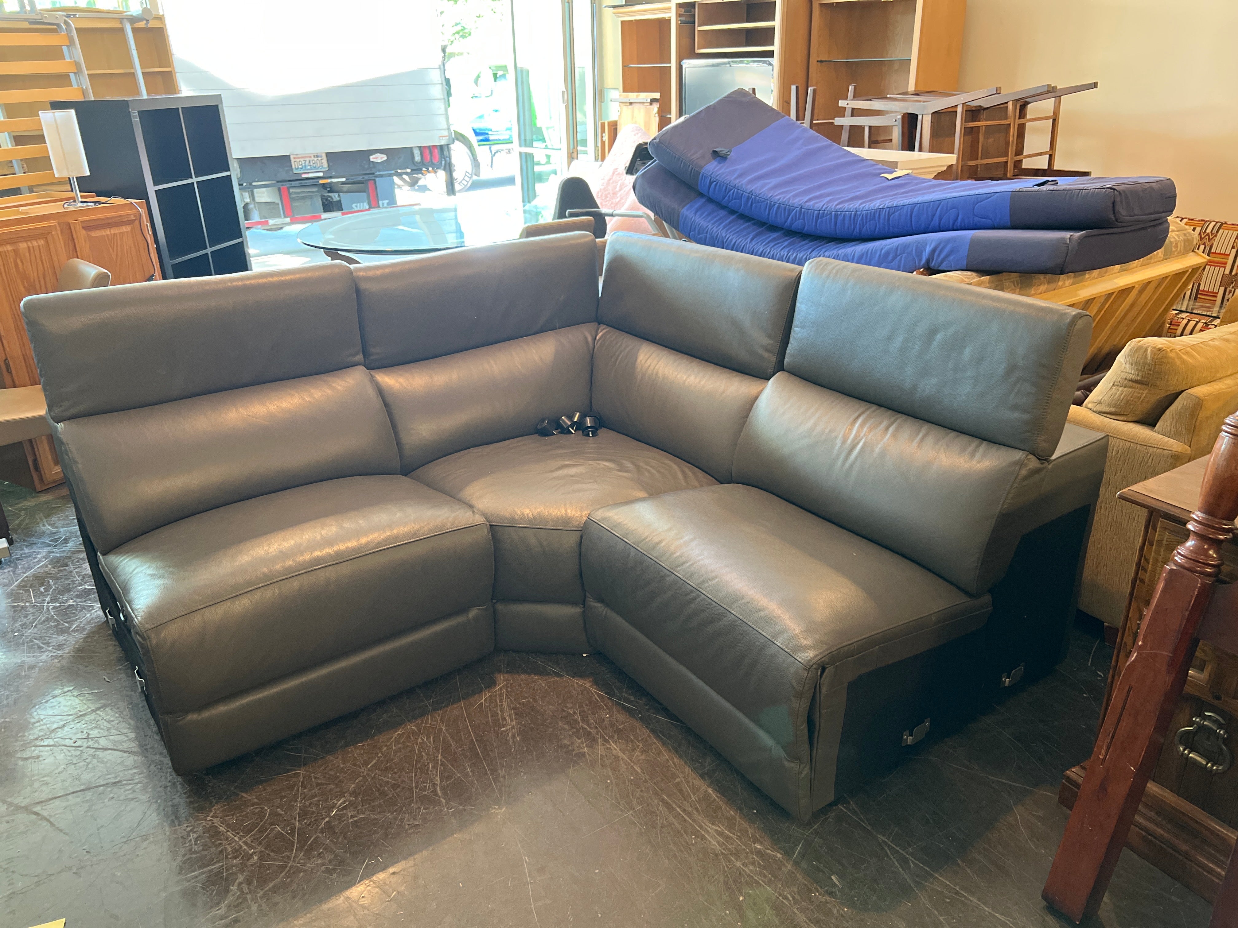 Jason Furniture Grey Leather Sectional