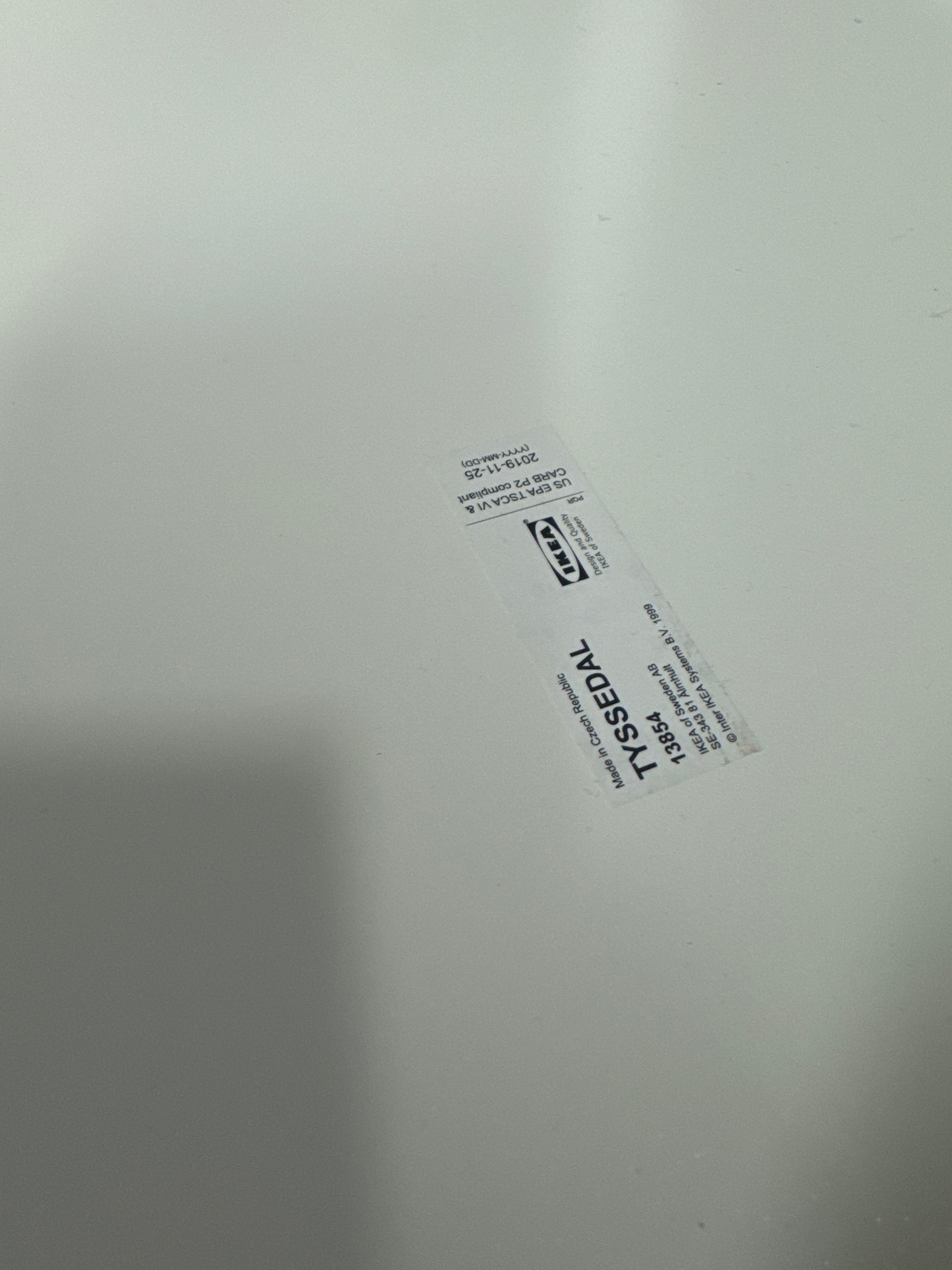 IKEA Tyssdal White Side Table with Pop Up Storage – Rectangular with Tapered Legs