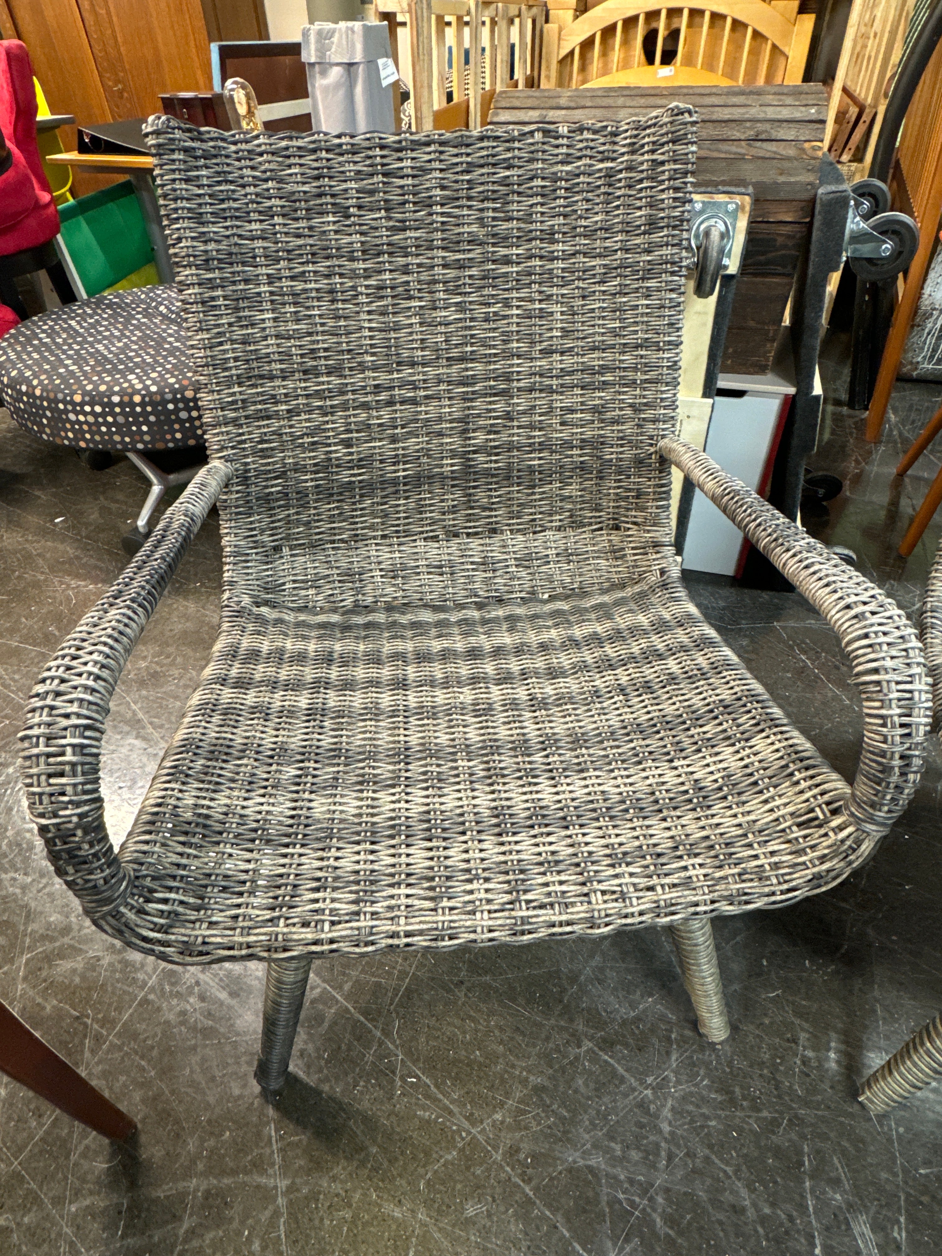 Deep Wicker Chairs and Coffee Table Set