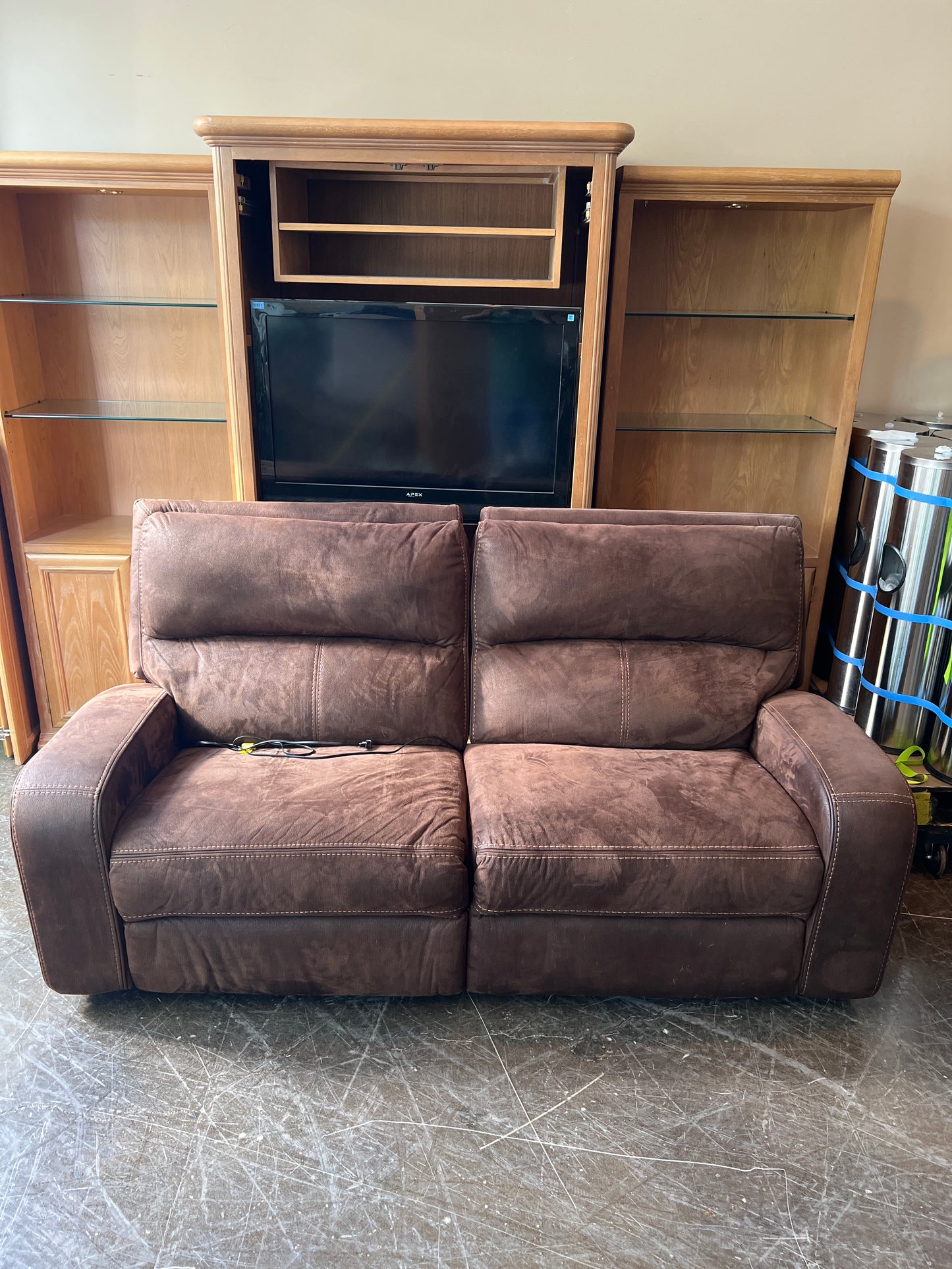 Brown Recliner Two Seat Sofa