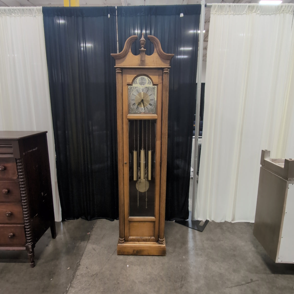 Howard Miller Classic Fluted Column Grandfather Clock in Light Wood