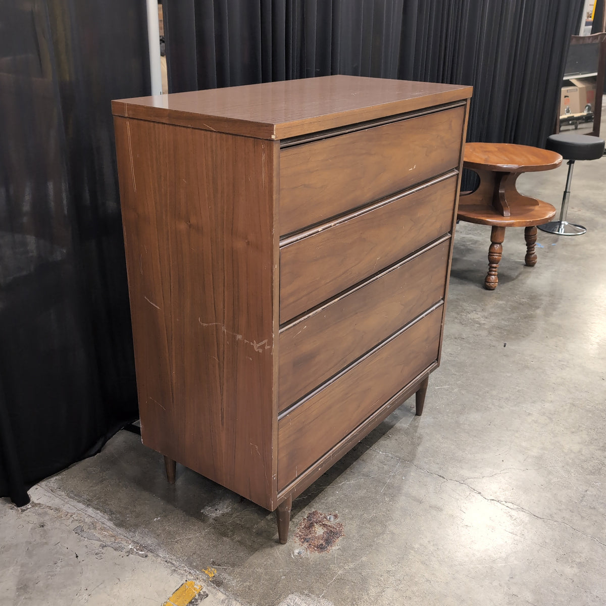 Brown Mid-Century Style Four-Drawer Dresser in Wood