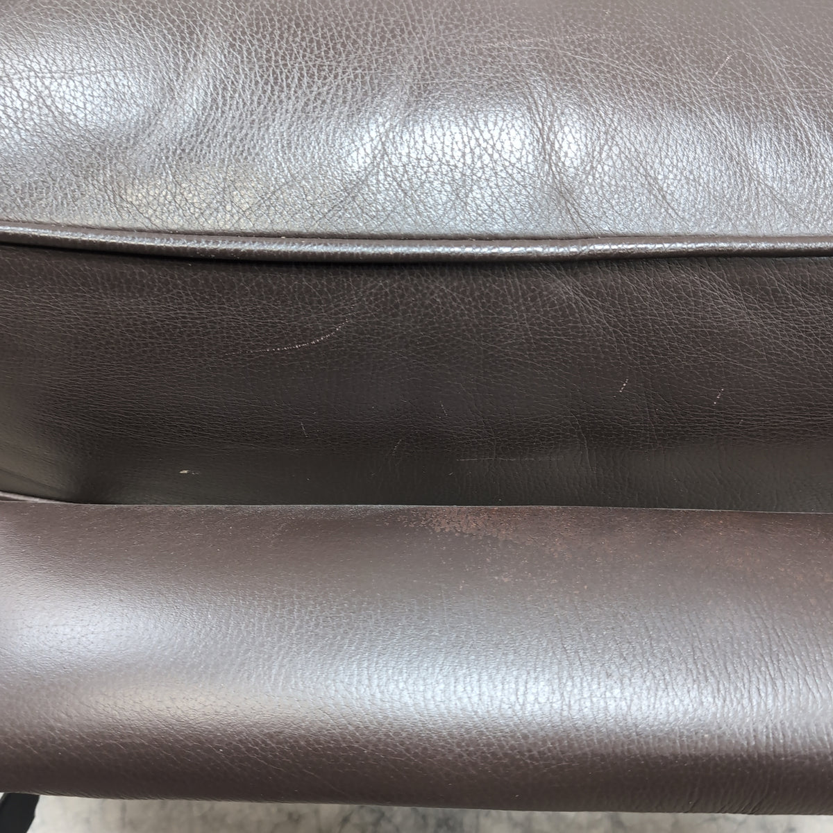 Dark Brown Leather Recliner with Lever Handle
