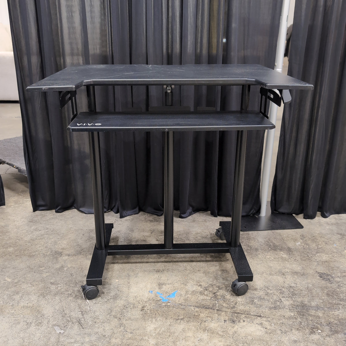 Black Two-Tier Rolling Computer Desk