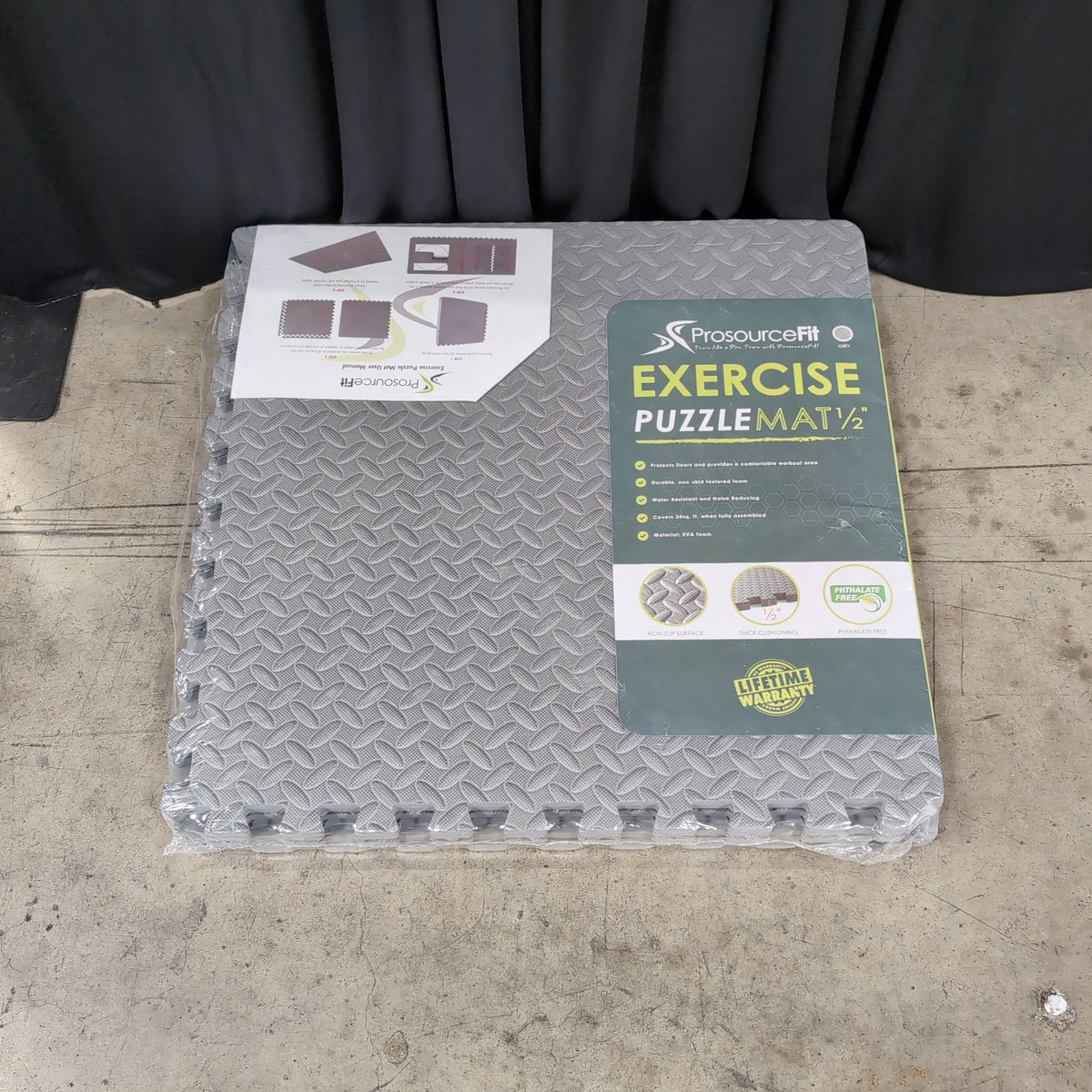ProsourceFit Grey Interlocking Exercise Puzzle Mat in EVA Foam