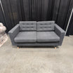 Charcoal Fabric Tufted Loveseat with Tapered Legs