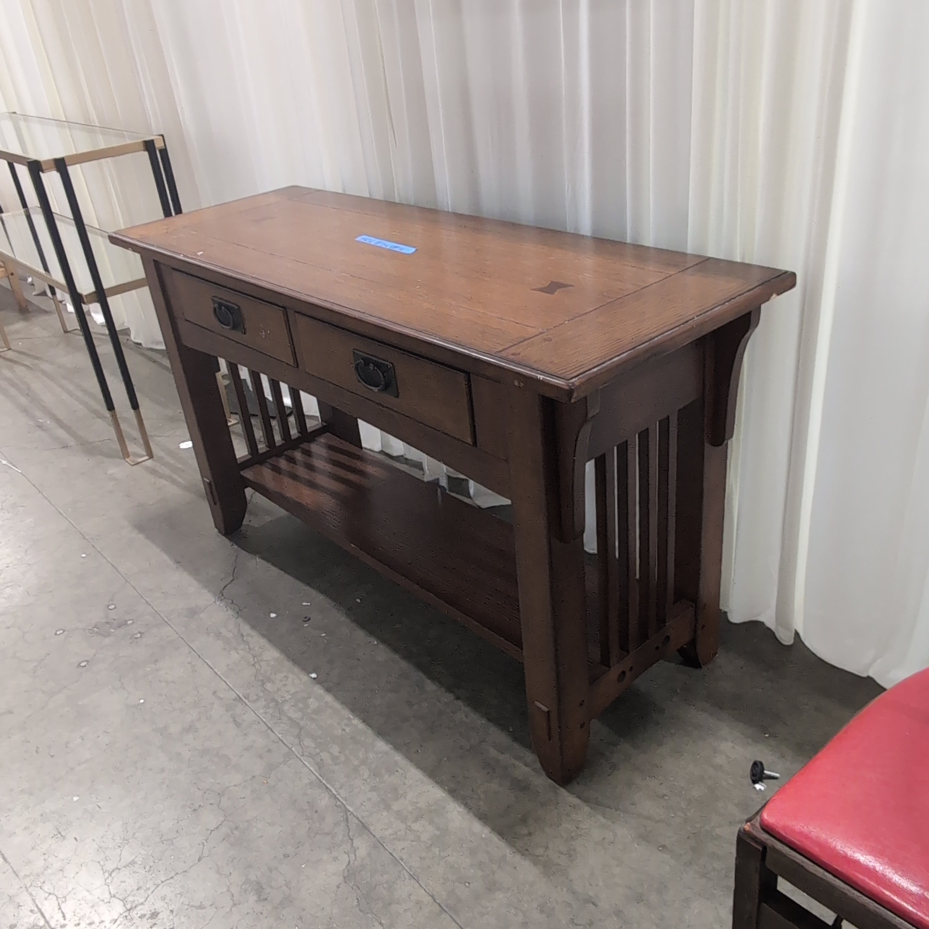 Dark Brown Wood Mission Style Console Table