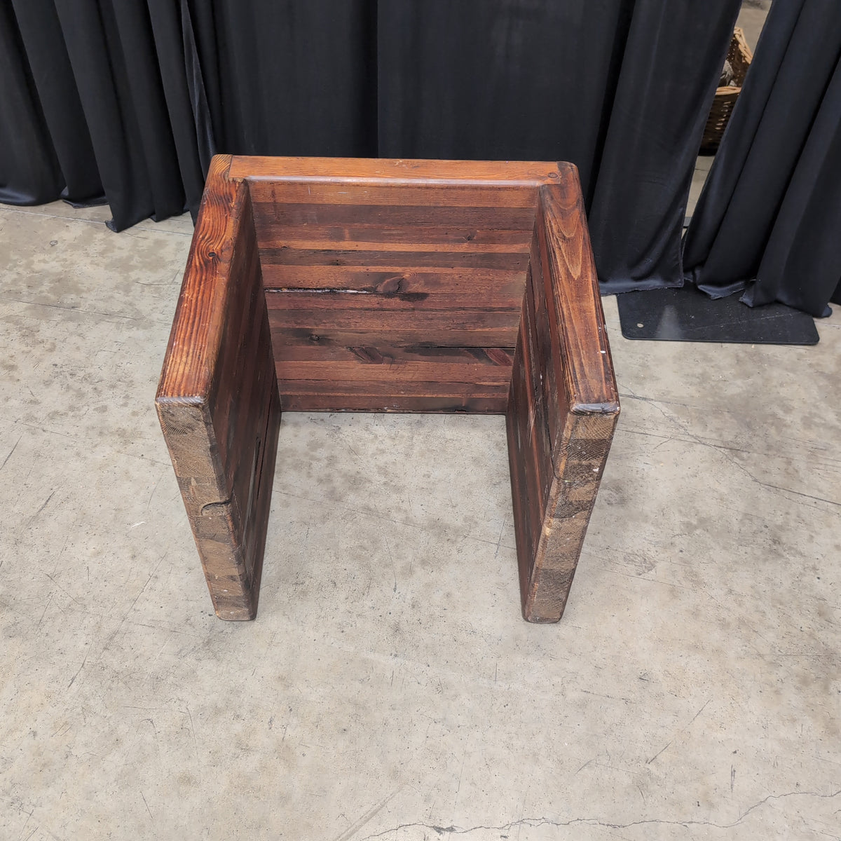 Rustic Stained Wood End Table