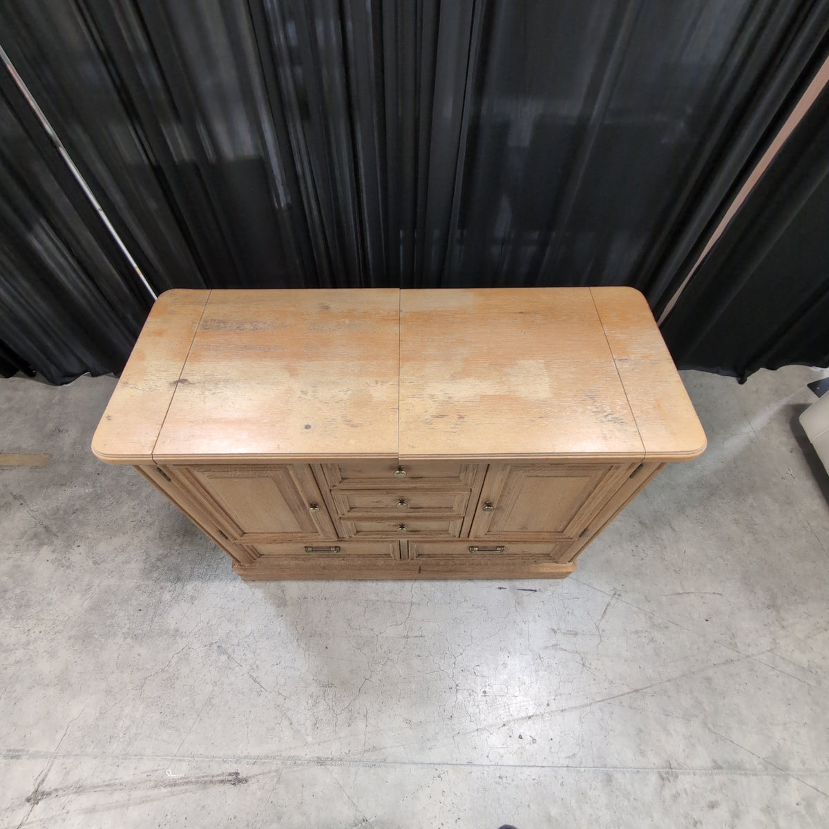 Traditional Light Wood Buffet with Brass Hardware