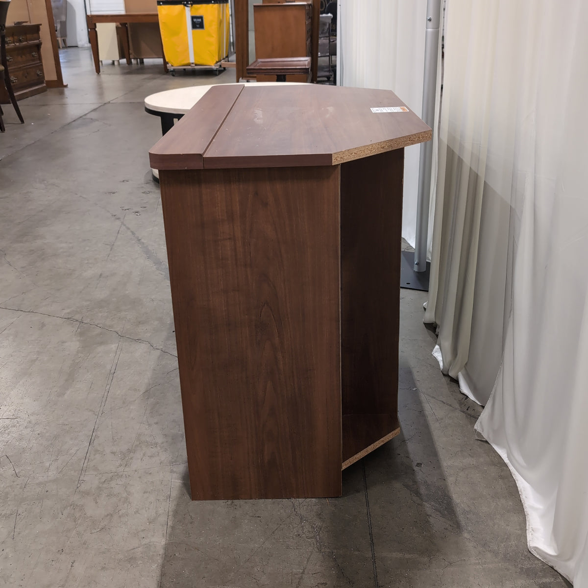 Warm Brown Wood TV Stand with Storage Doors