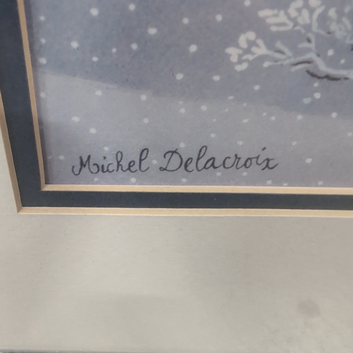 Michel Delacroix Winter Village Scene Print in Silver Frame
