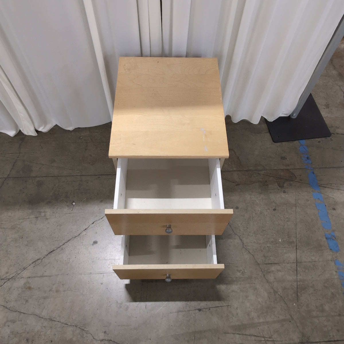 Light Wood Two-Drawer Nightstand