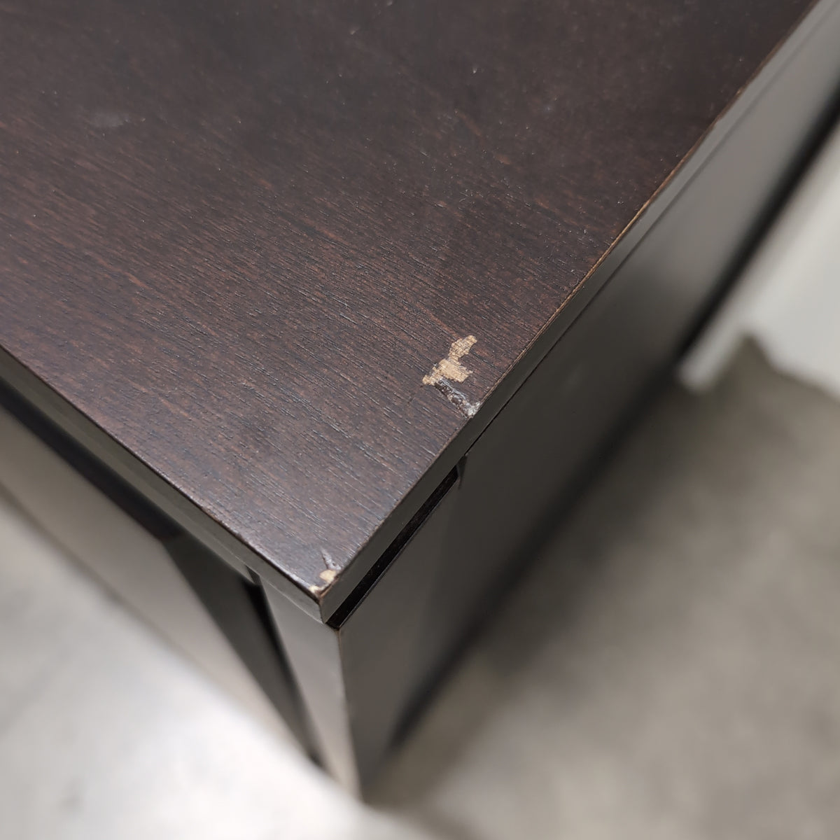 Dark Brown Single-Door Nightstand in Wood