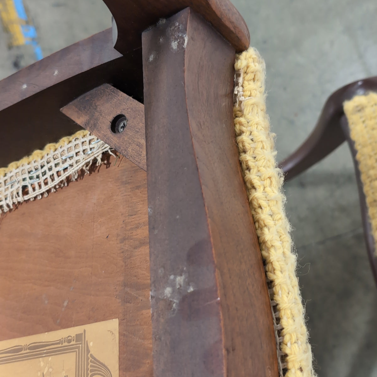 Ornate Carved Wood Dining Chair with Upholstered Seat