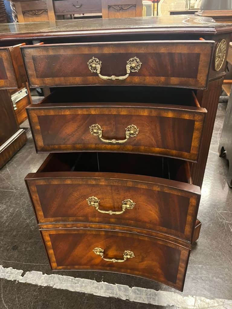 Maitland Smith Green Leather Top Executive Desk - Dual Sided in Great Condition