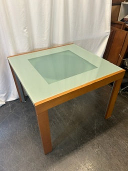 Expandable Wood Table With Glass