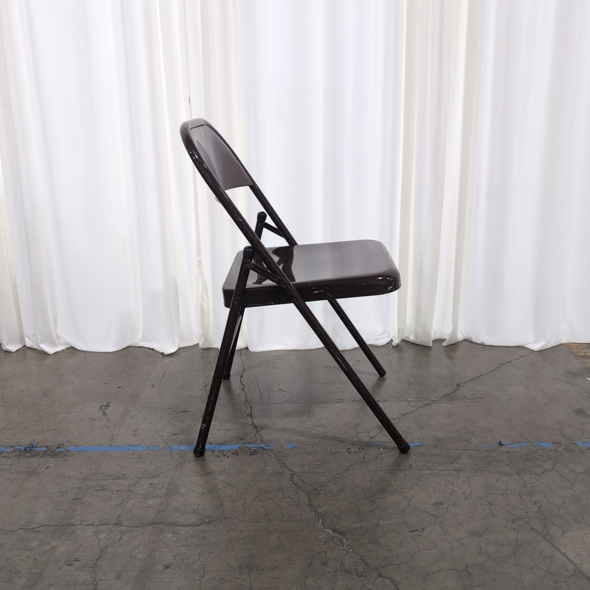 Stackable Brown Metal Folding Chairs