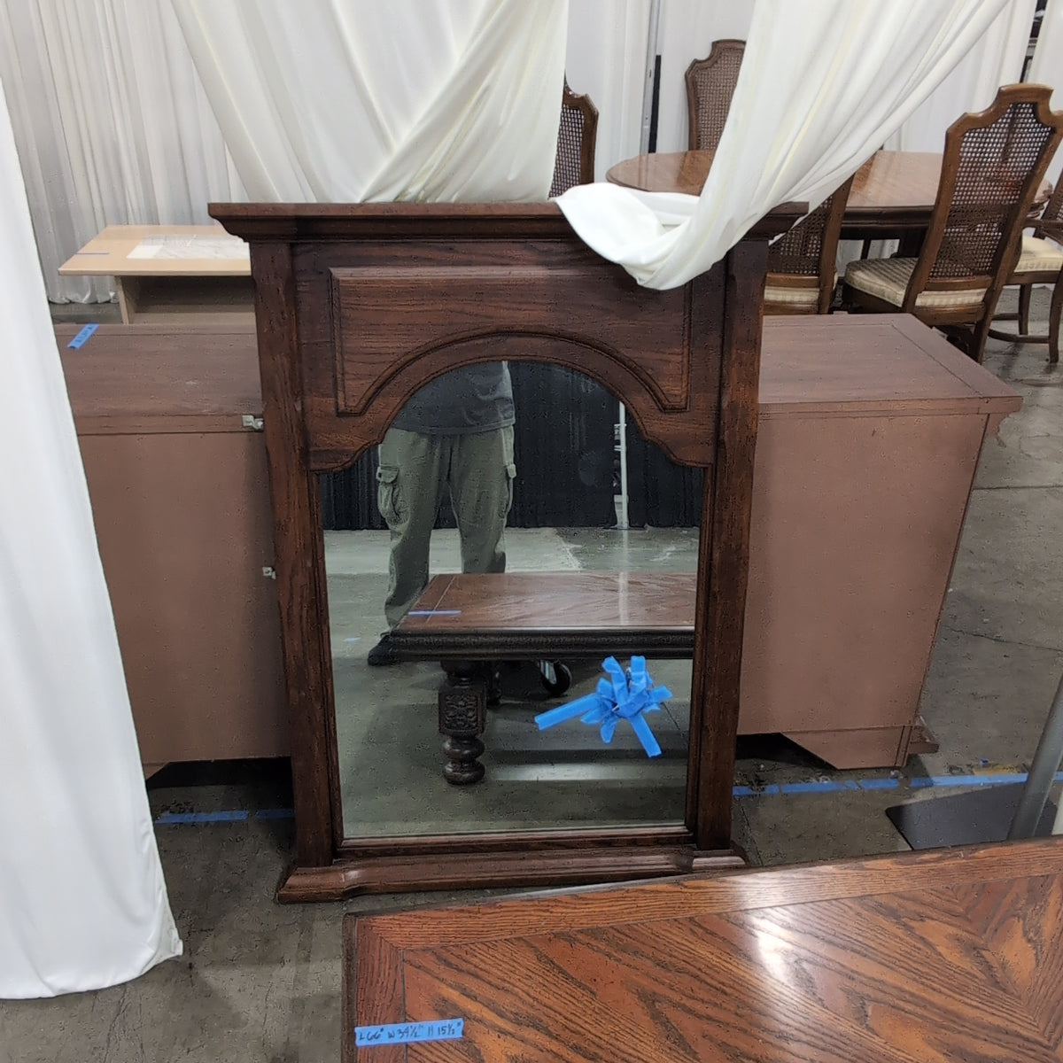 Traditional Dark Wood Buffet with Ornate Hardware