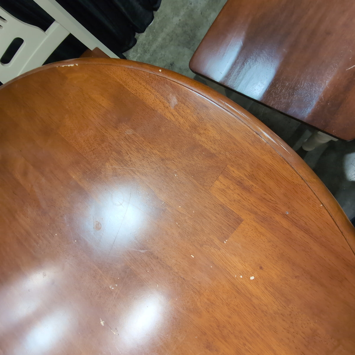Two-Tone Extendable Dining Table with Pedestal Base