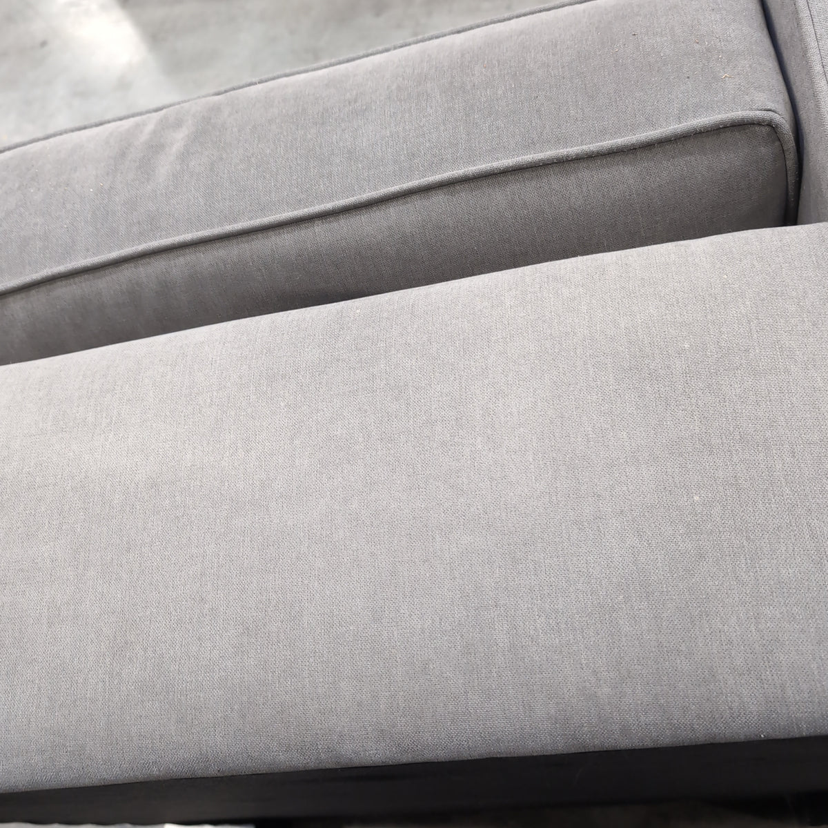 Light Gray Fabric Upholstered Armchair with Track Arms