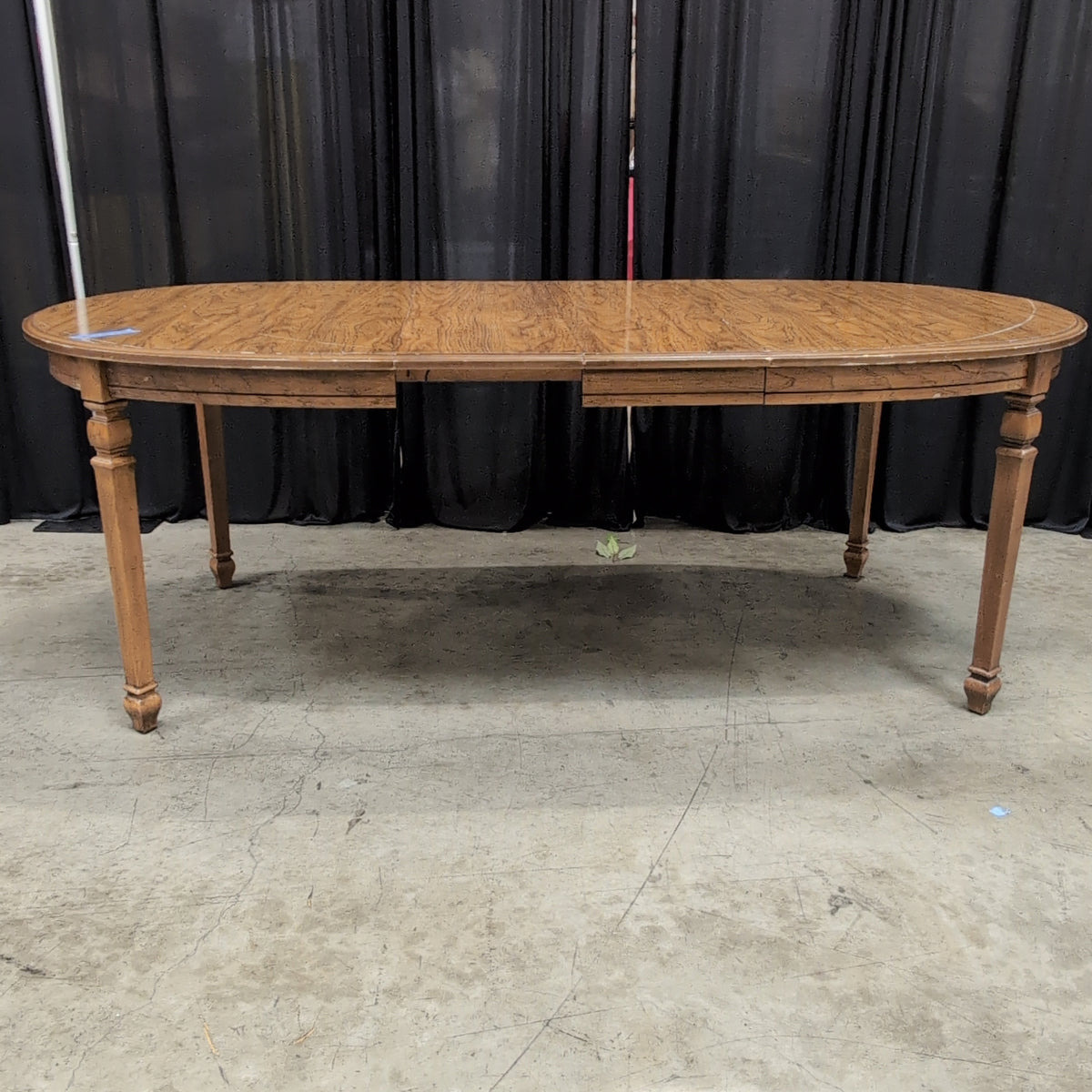 Oval Wood Dining Table with Turned Legs