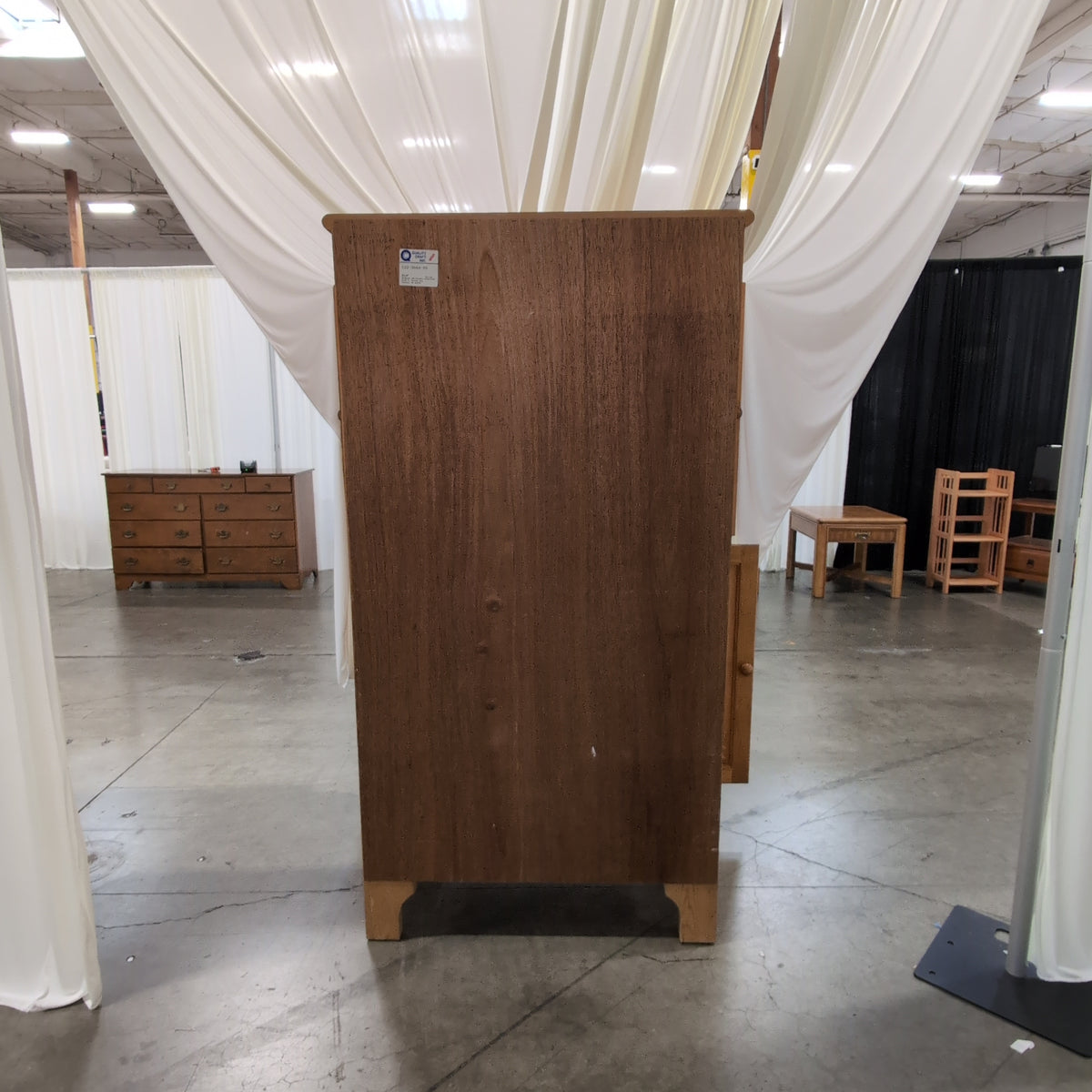 Rustic Pine Four-Door Pantry Cabinet in Natural Wood