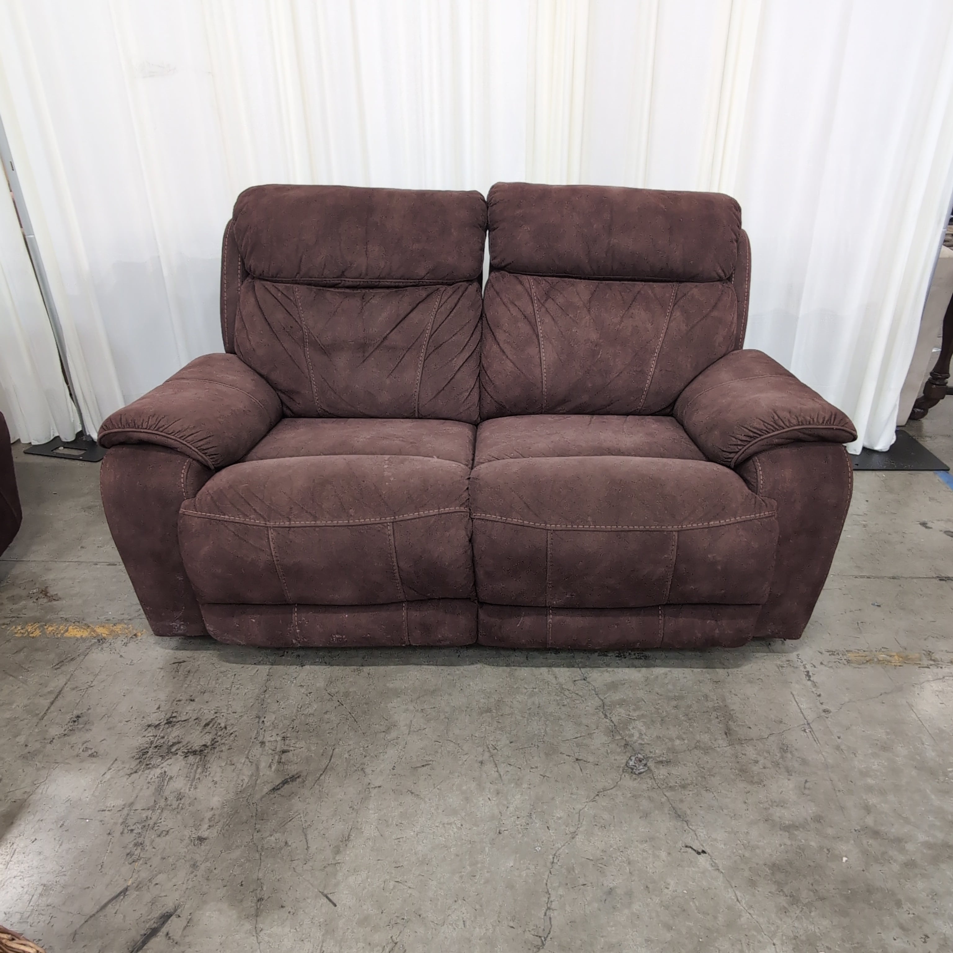 Burgundy Microfiber Reclining Loveseat