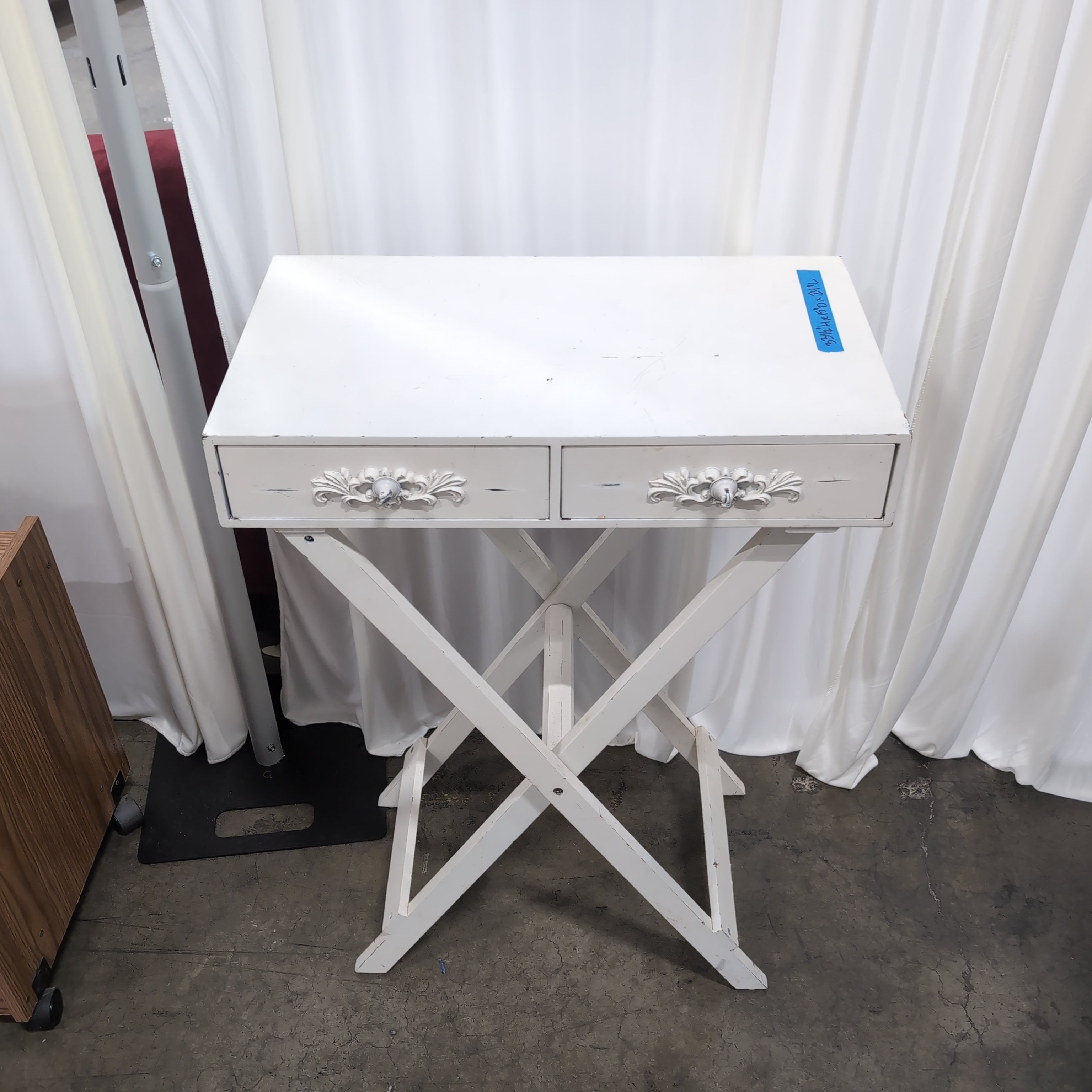 White Folding X-Base Tray Table