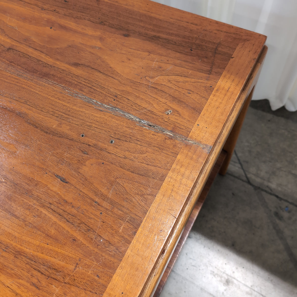 Brown Wood Two-Tier End Table