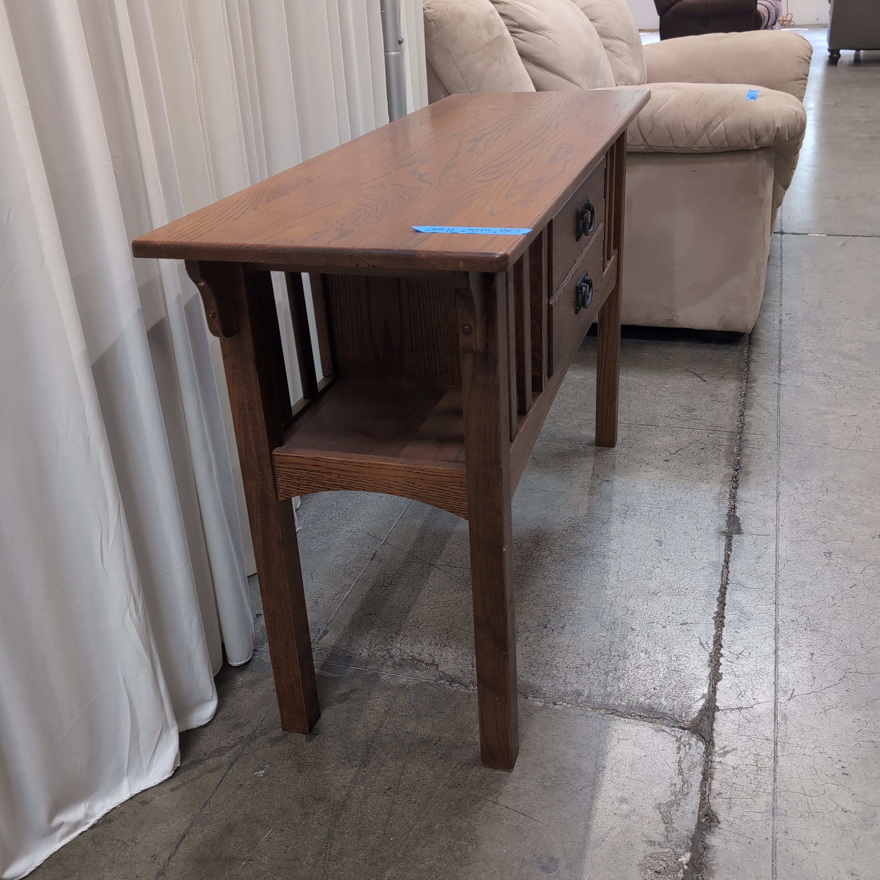 Craftsman Hardwood Two-Drawer Console Table