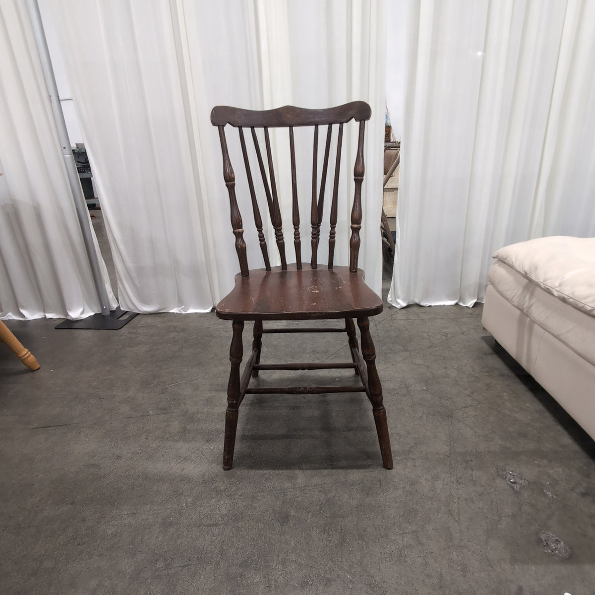 Traditional Brown Spindle Back Wood Chair