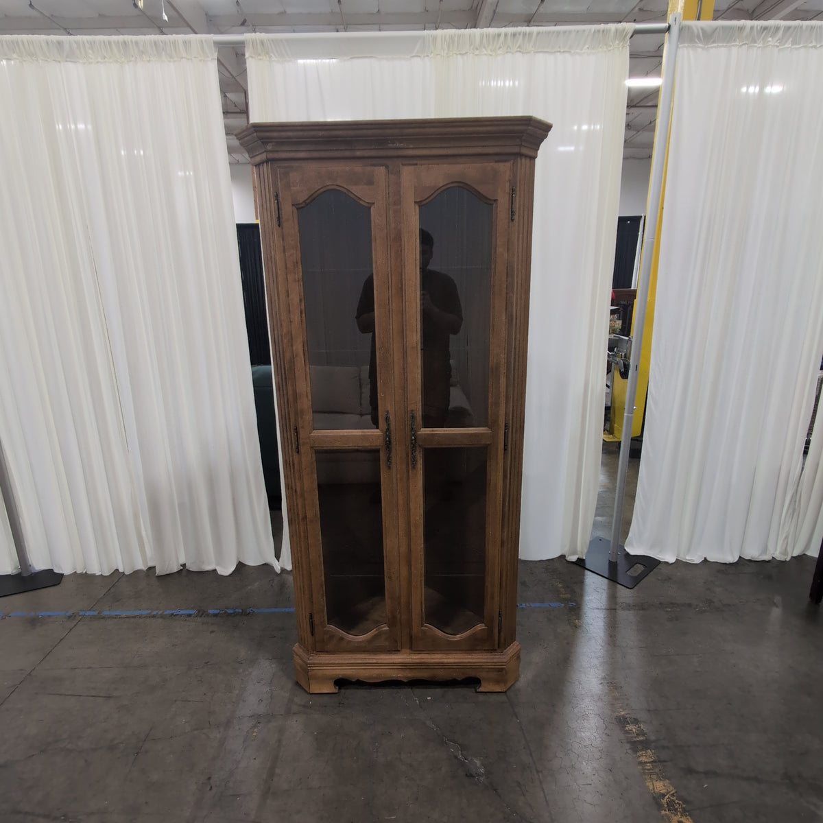 Traditional Medium Wood China Cabinet with Glass Doors