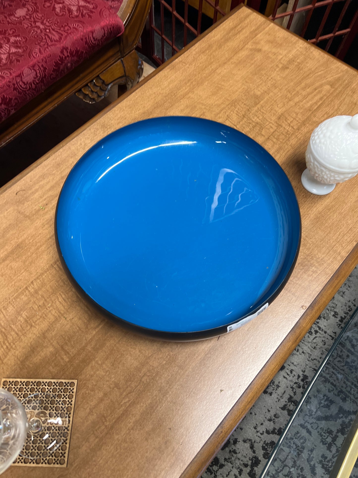 BoConcept Modern Decorative Bowl – Blue Interior with Matte Black Exterior
