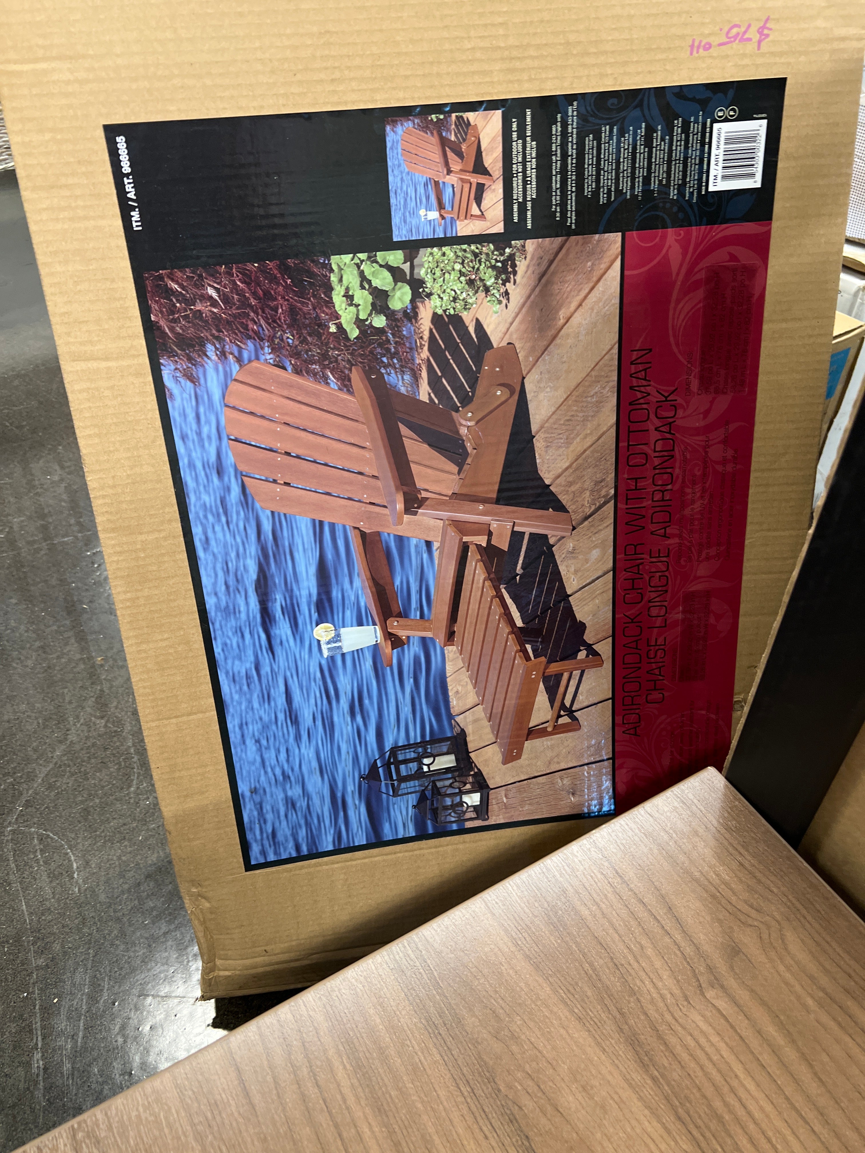 Adirondack Chair with Footrest - New in Box