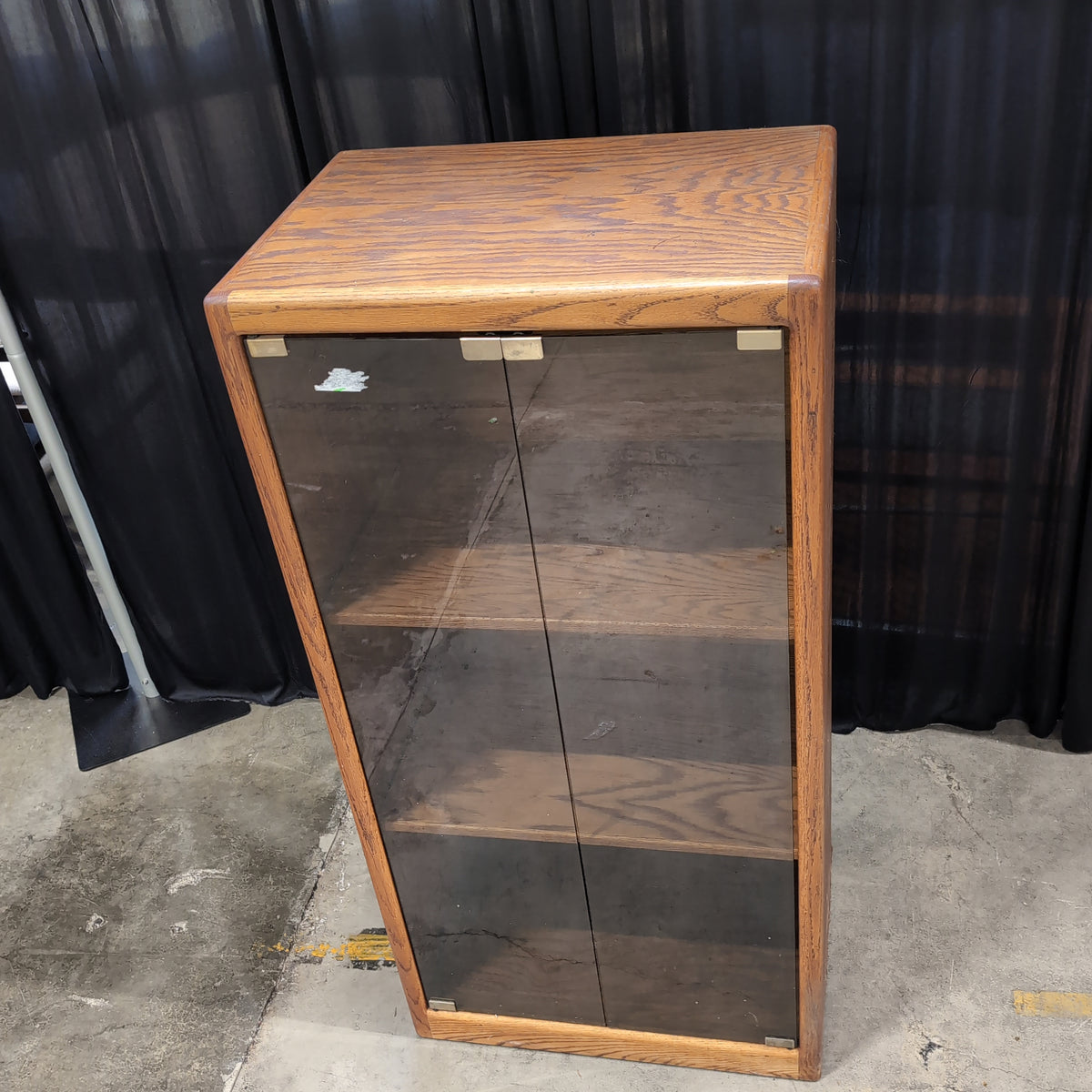 Brown Wood China Cabinet with Glass Doors