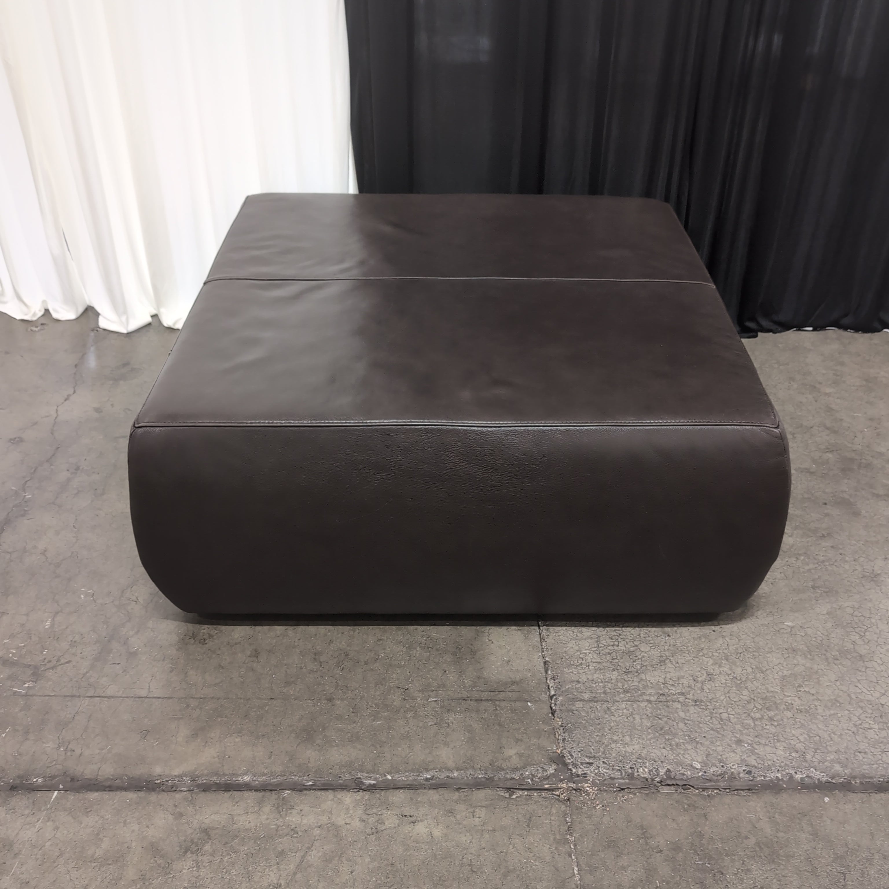 Room &board Brown Faux Leather Ottoman