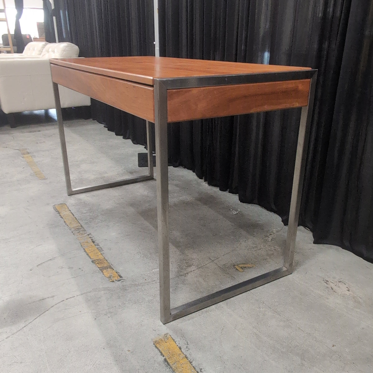 Black Top Standing Desk with Metal Frame