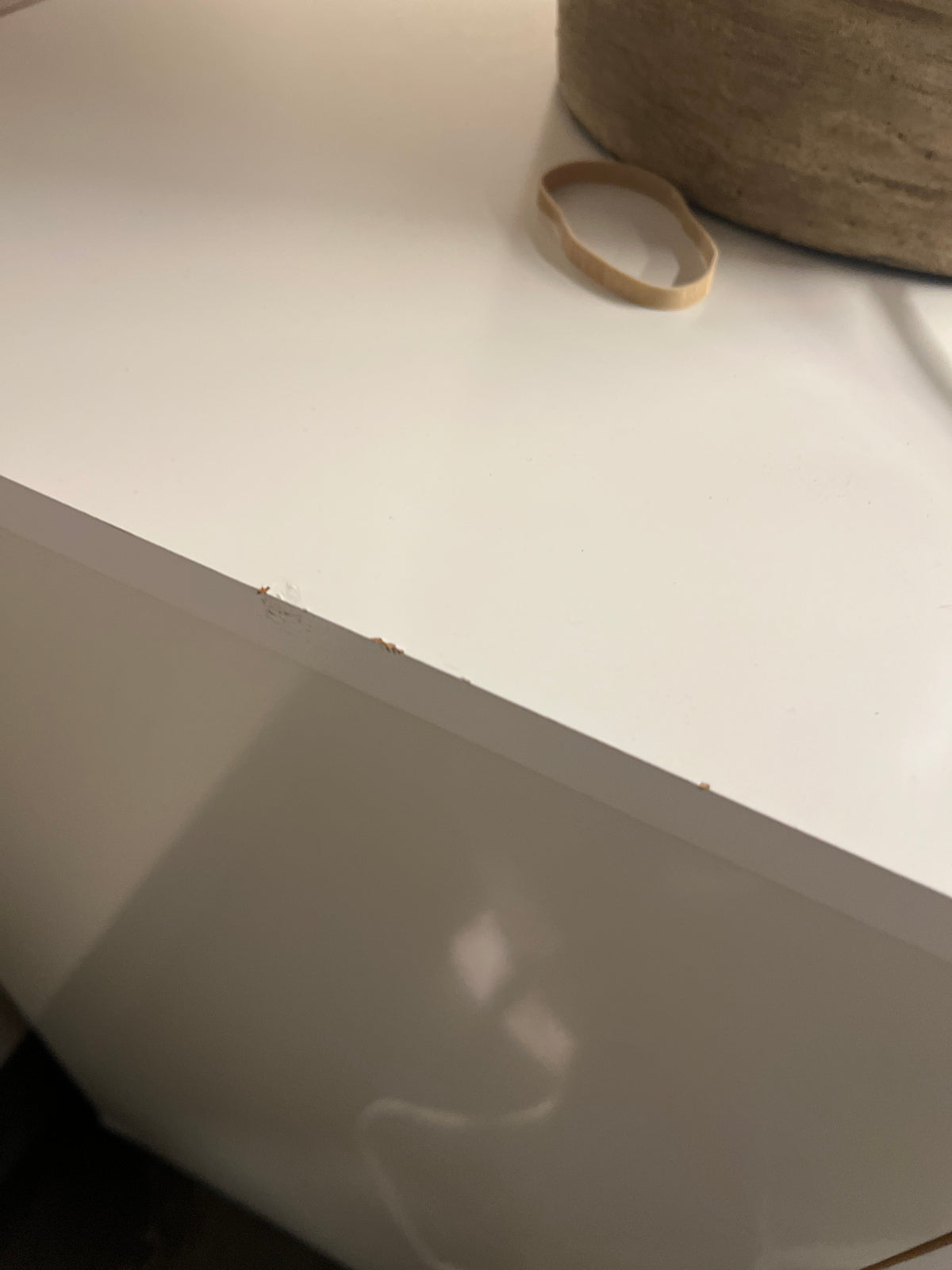 Vintage White Lacquer Six-Drawer Dresser