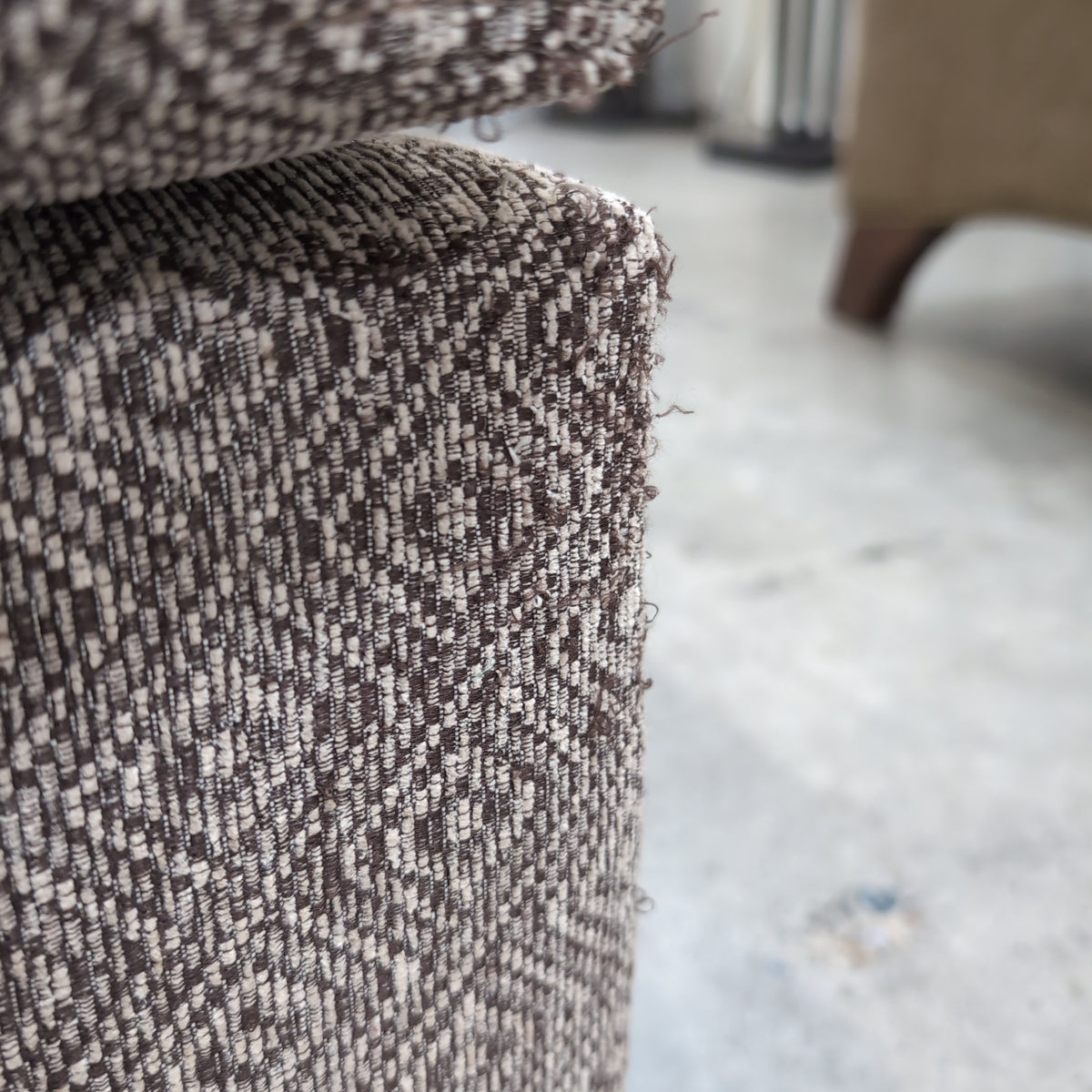 Tufted Beige Diamond Pattern Armchair