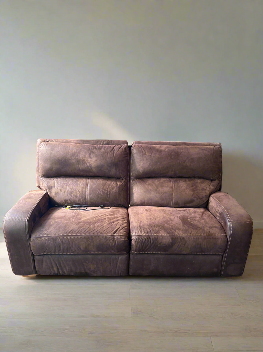 Brown Recliner Two Seat Sofa