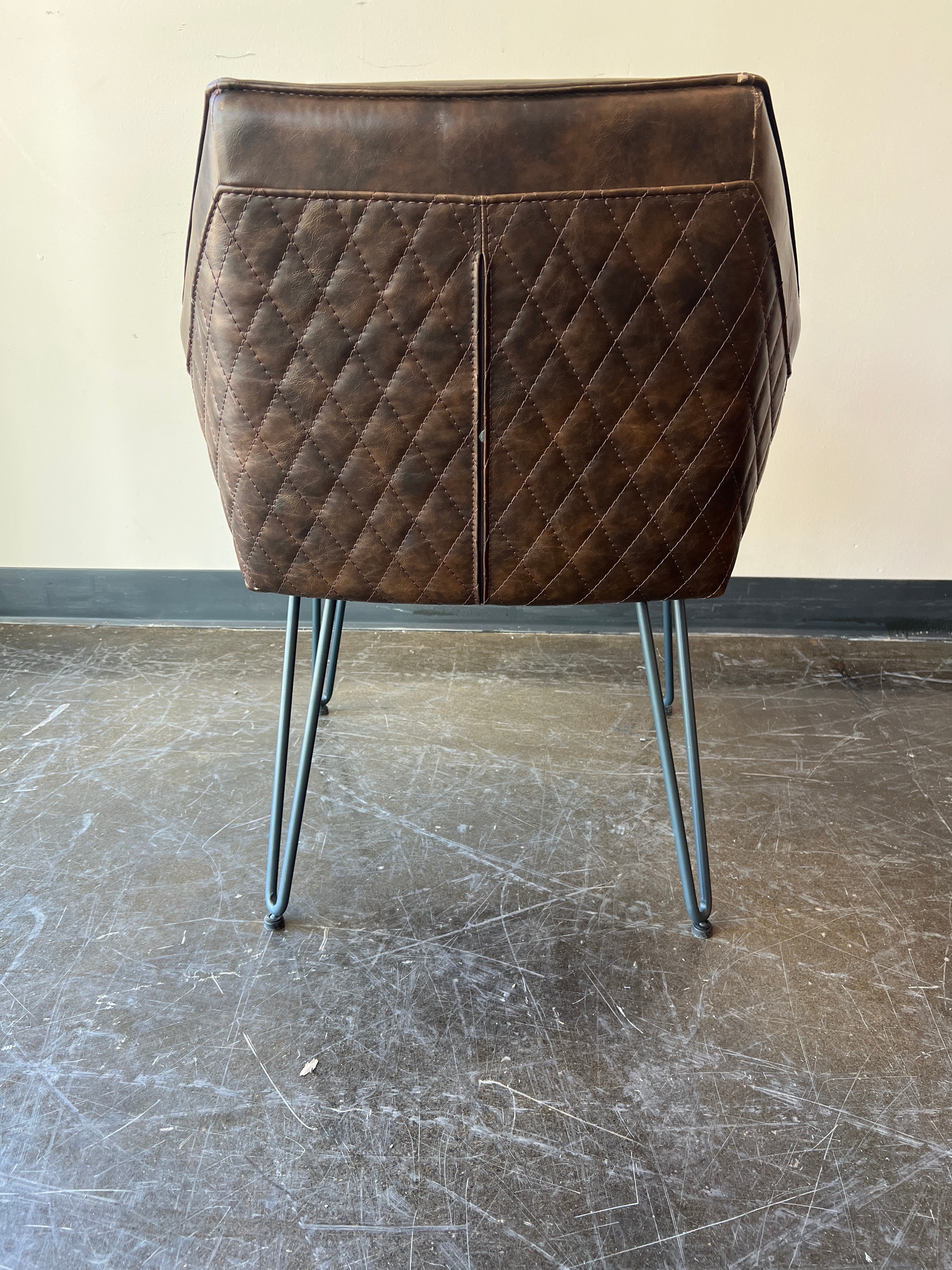 Rustic Brown Leather Accent Chair