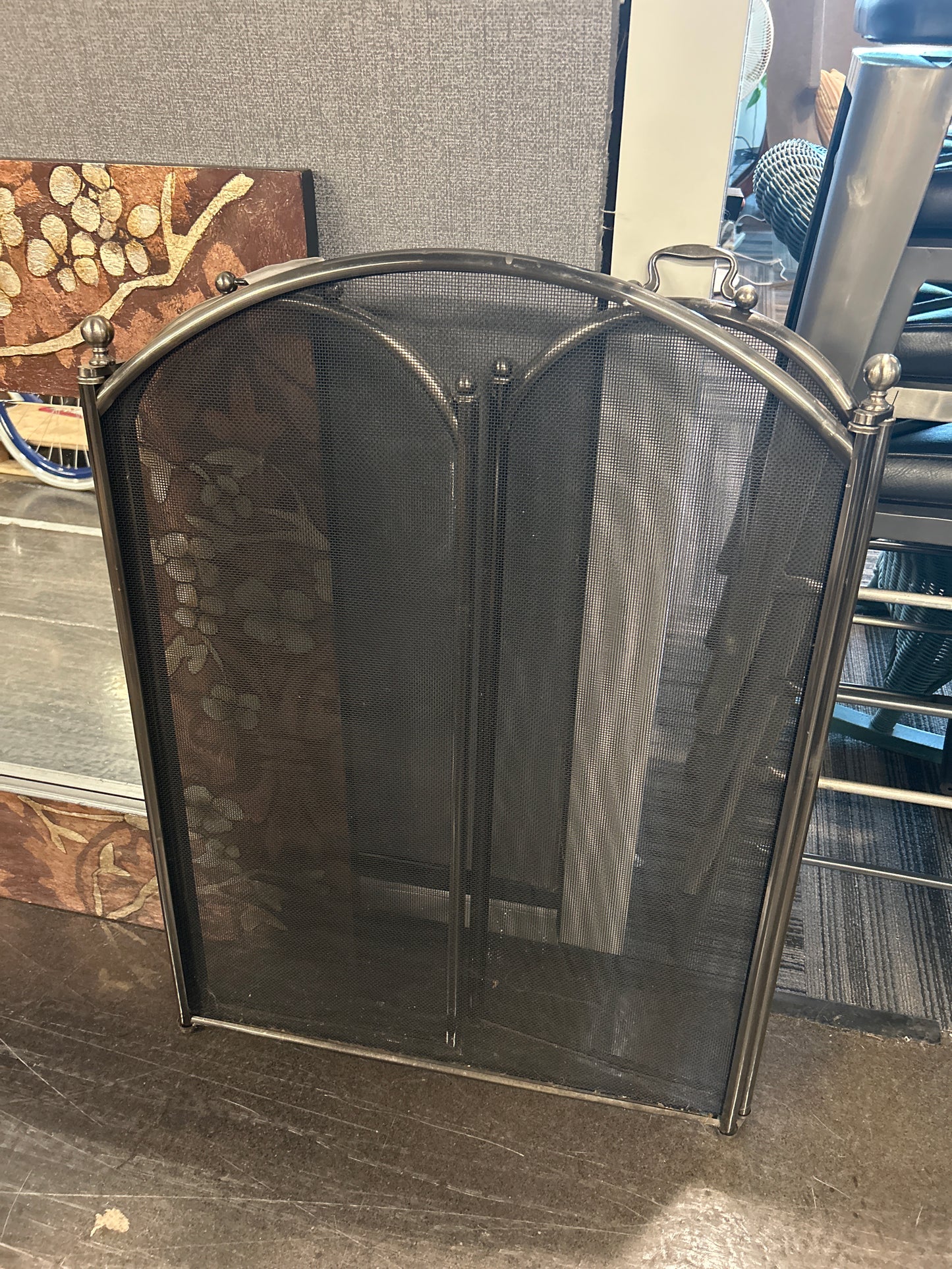 Black Metal Fire Place Screen