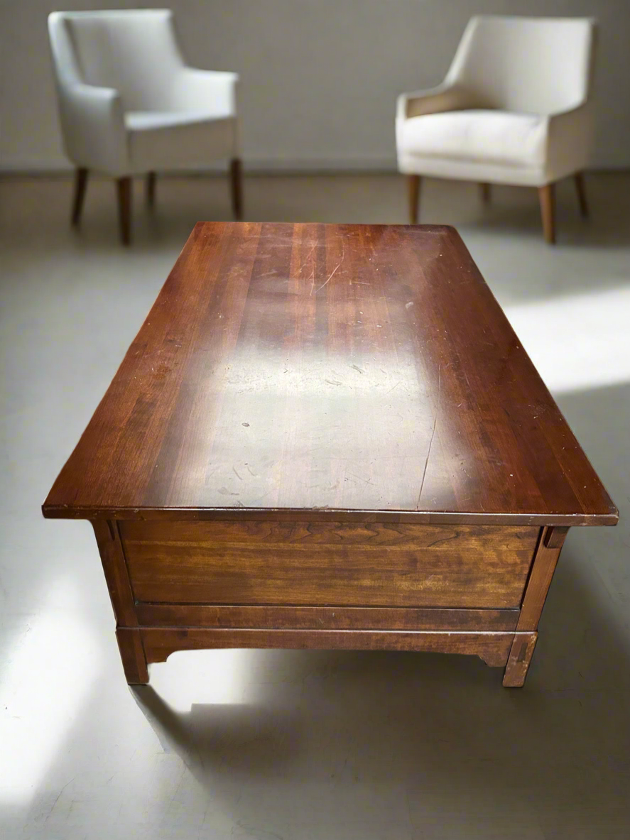 Cherry Wood Coffee Table with Storage